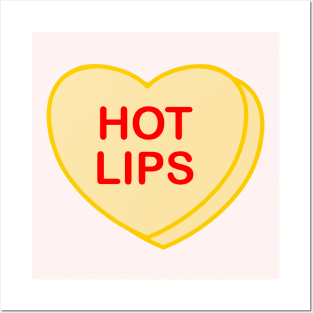 Conversation Heart: Hot Lips Posters and Art